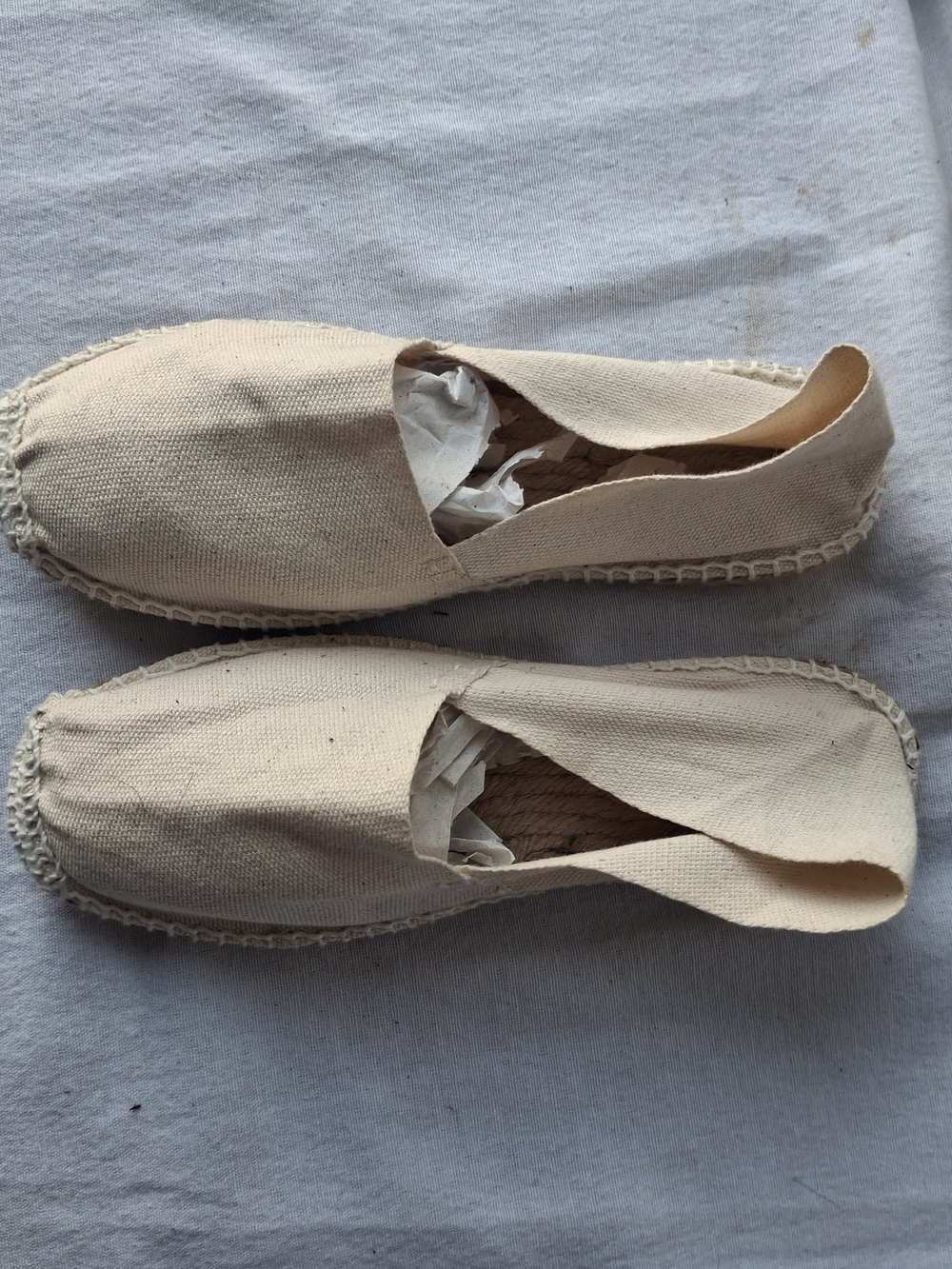 Light Cream Canvas Espadrille Slip-Ons